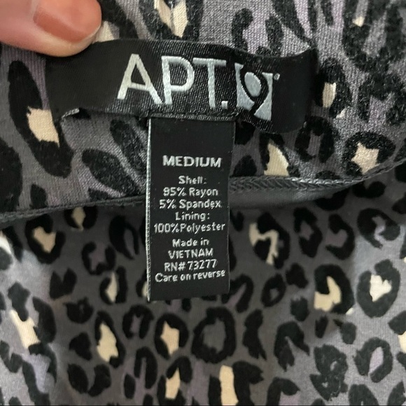 Apt. 9 Gray Animal Print Midi Skirt Jersey Knit Size M - Picture 7 of 8